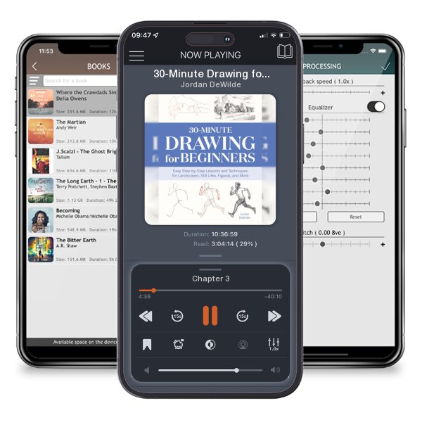 Download fo free audiobook 30-Minute Drawing for Beginners: Easy Step-by-Step Lessons and Techniques for Landscapes, Still Lifes, Figures, and More by Jordan DeWilde and listen anywhere on your iOS devices in the ListenBook app.