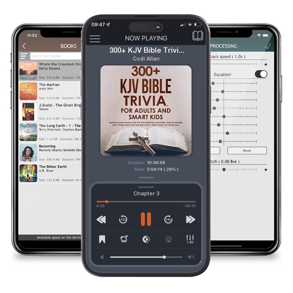 Download fo free audiobook 300+ KJV Bible Trivia for Adults and Smart Kids by Codi Allan and listen anywhere on your iOS devices in the ListenBook app.