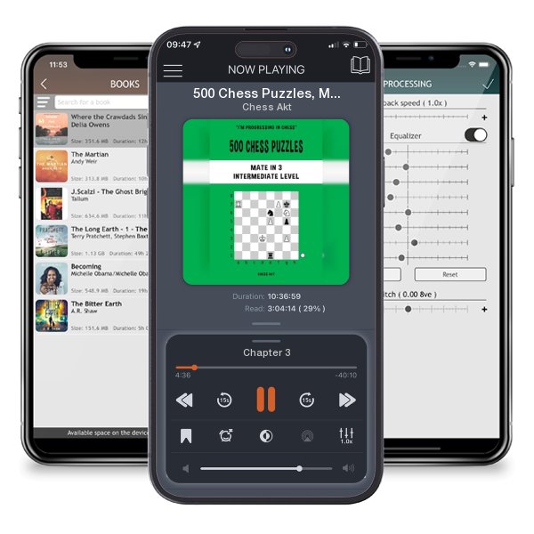 Download fo free audiobook 500 Chess Puzzles, Mate in 3, Intermediate Level: Solve chess problems and improve your tactical skills by Chess Akt and listen anywhere on your iOS devices in the ListenBook app.