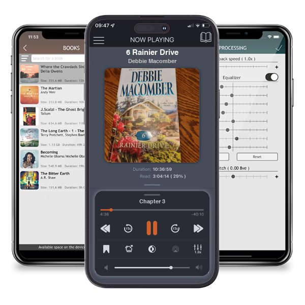 Download fo free audiobook 6 Rainier Drive by Debbie Macomber and listen anywhere on your iOS devices in the ListenBook app.