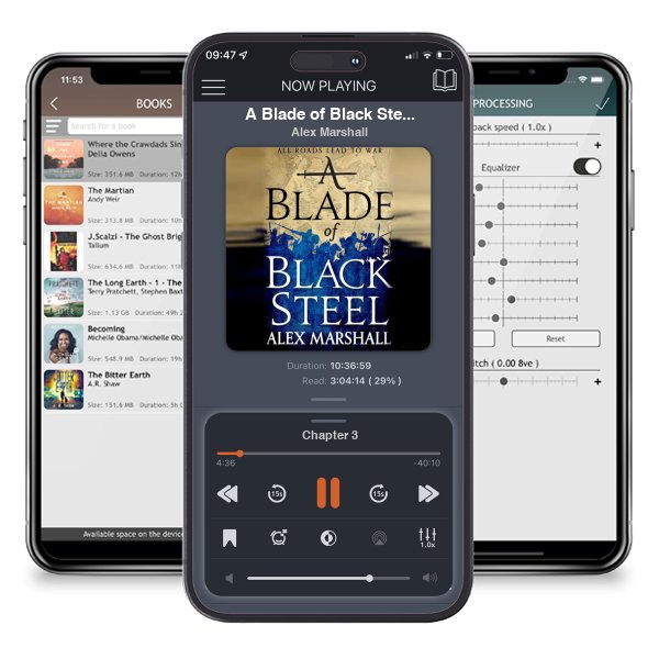 Download fo free audiobook A Blade of Black Steel (The Crimson Empire, #2) by Alex Marshall and listen anywhere on your iOS devices in the ListenBook app.
