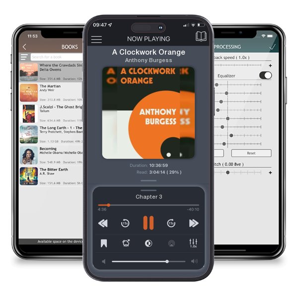 Download fo free audiobook A Clockwork Orange by Anthony Burgess and listen anywhere on your iOS devices in the ListenBook app.