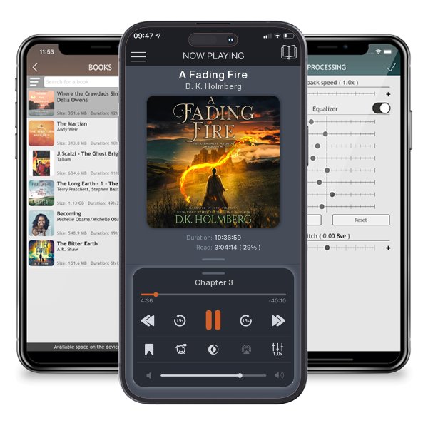 Download fo free audiobook A Fading Fire by D. K. Holmberg and listen anywhere on your iOS devices in the ListenBook app.