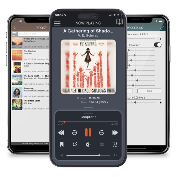 Download fo free audiobook A Gathering of Shadows by V. E. Schwab and listen anywhere on your iOS devices in the ListenBook app.