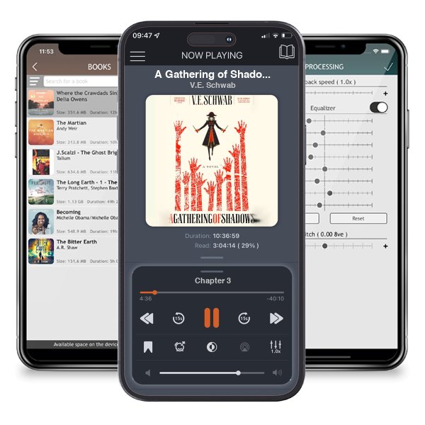 Download fo free audiobook A Gathering of Shadows (Shades of Magic, #2) by V.E. Schwab and listen anywhere on your iOS devices in the ListenBook app.