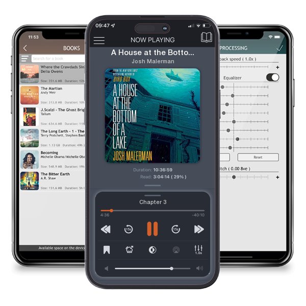 Download fo free audiobook A House at the Bottom of a Lake by Josh Malerman and listen anywhere on your iOS devices in the ListenBook app.