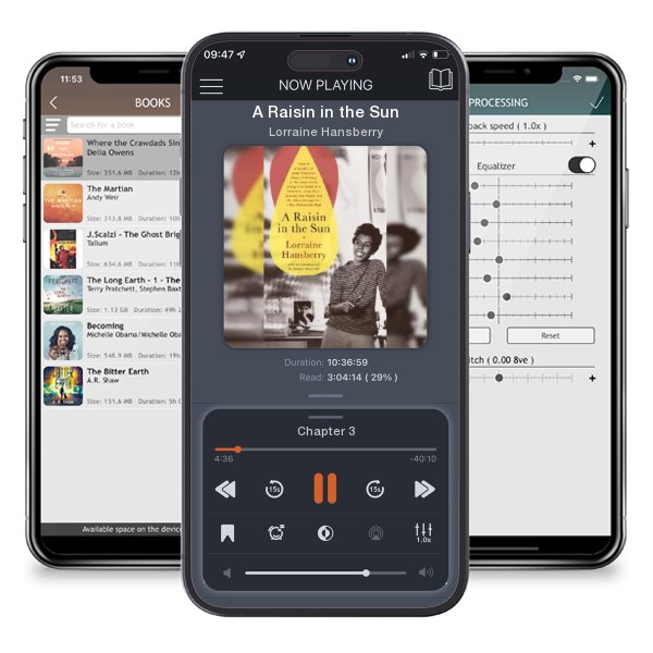 Download fo free audiobook A Raisin in the Sun by Lorraine Hansberry and listen anywhere on your iOS devices in the ListenBook app.