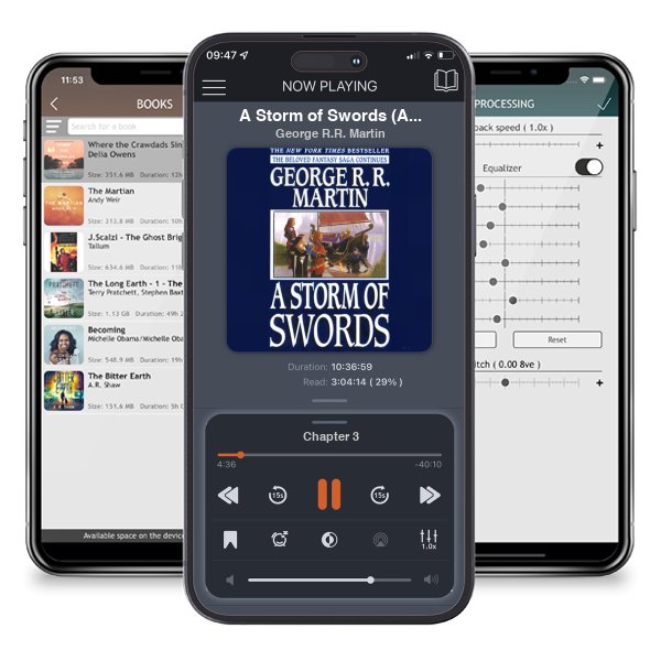 Download fo free audiobook A Storm of Swords (A Song of Ice and Fire, #3) by George R.R. Martin and listen anywhere on your iOS devices in the ListenBook app.