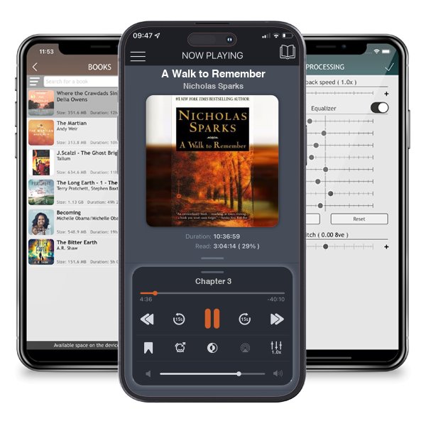 Download fo free audiobook A Walk to Remember by Nicholas Sparks and listen anywhere on your iOS devices in the ListenBook app.