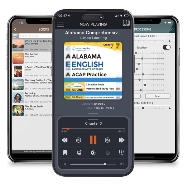 Download fo free audiobook Alabama Comprehensive Assessment Program Test Prep: Grade 7 English Language Arts Literacy (ELA) Practice Workbook and Full-length Online Assessments by Lumos Learning and listen anywhere on your iOS devices in the ListenBook app.