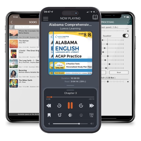 Download fo free audiobook Alabama Comprehensive Assessment Program Test Prep: Grade 8 English Language Arts Literacy (ELA) Practice Workbook and Full-length Online Assessments by Lumos Learning and listen anywhere on your iOS devices in the ListenBook app.