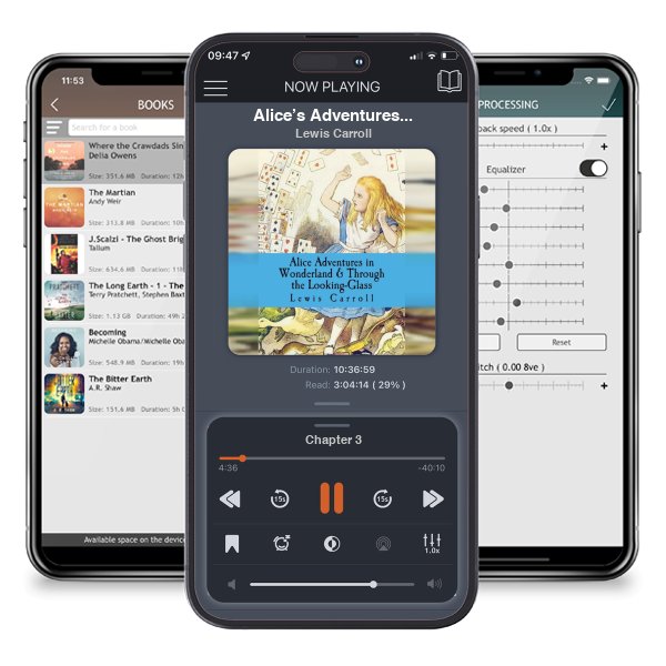 Download fo free audiobook Alice’s Adventures in Wonderland / Through the Looking-Glass by Lewis Carroll and listen anywhere on your iOS devices in the ListenBook app.