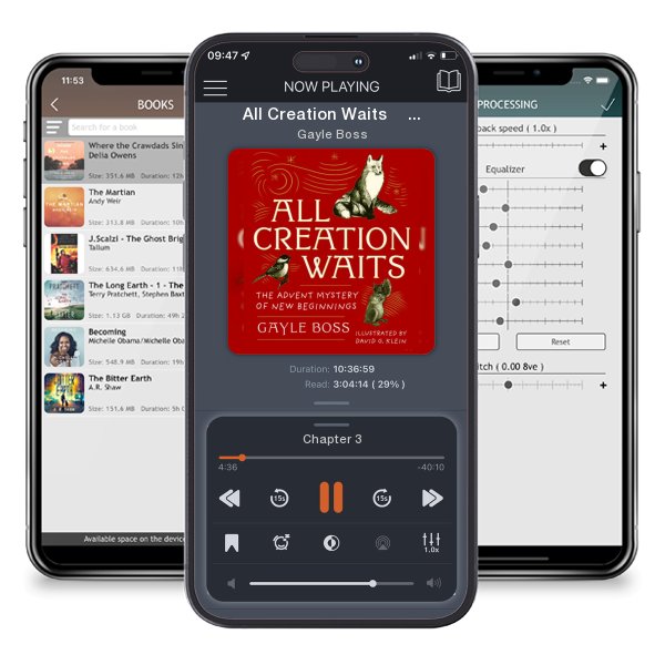 Download fo free audiobook All Creation Waits — Gift Edition: The Advent Mystery of New Beginnings (An illustrated Advent devotional with 25 woodcut animal portraits) by Gayle Boss and listen anywhere on your iOS devices in the ListenBook app.