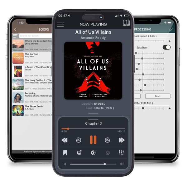 Download fo free audiobook All of Us Villains by Amanda Foody and listen anywhere on your iOS devices in the ListenBook app.