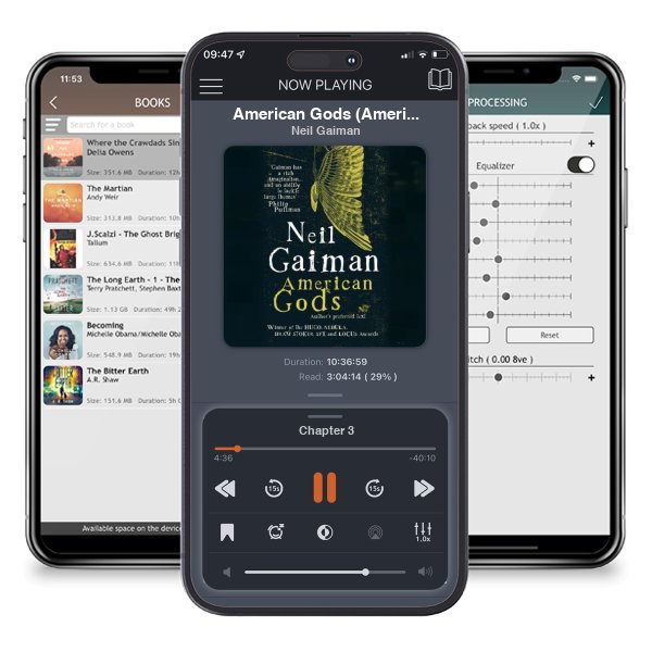 Download fo free audiobook American Gods (American Gods, #1) by Neil Gaiman and listen anywhere on your iOS devices in the ListenBook app.
