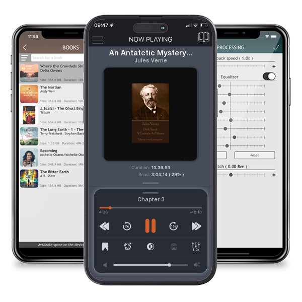 Download fo free audiobook An Antatctic Mystery aka The Sphinx of the Ice Fields: The Sphinx Of The Icefields by Jules Verne and listen anywhere on your iOS devices in the ListenBook app.