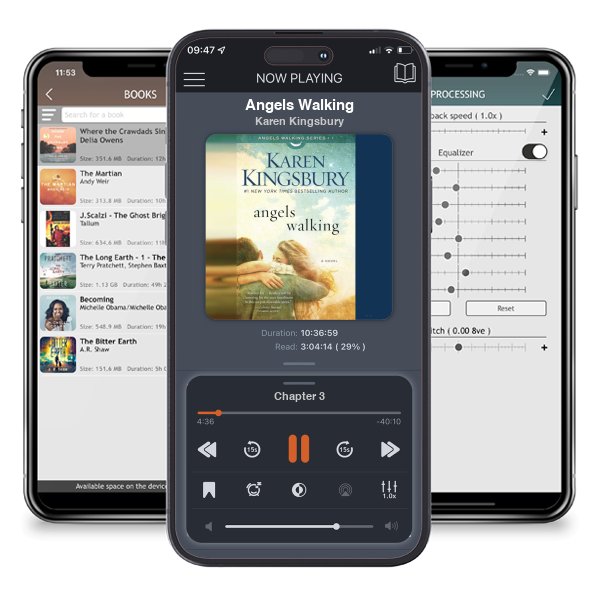 Download fo free audiobook Angels Walking by Karen Kingsbury and listen anywhere on your iOS devices in the ListenBook app.