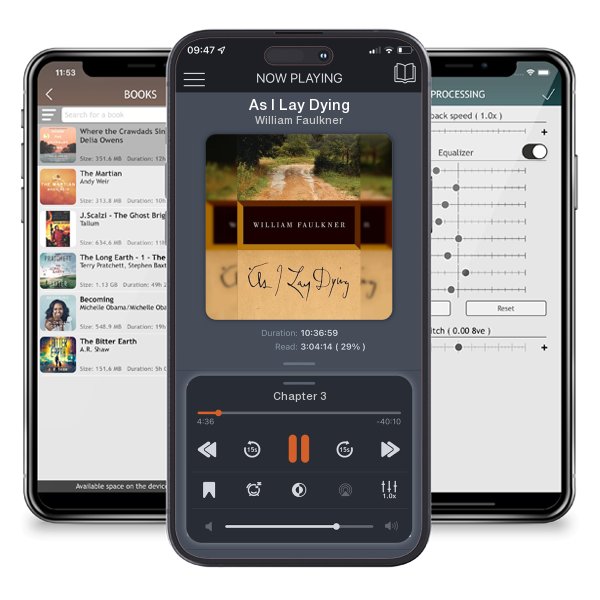 Download fo free audiobook As I Lay Dying by William Faulkner and listen anywhere on your iOS devices in the ListenBook app.