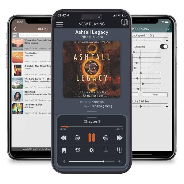Download fo free audiobook Ashfall Legacy by Pittacus Lore and listen anywhere on your iOS devices in the ListenBook app.