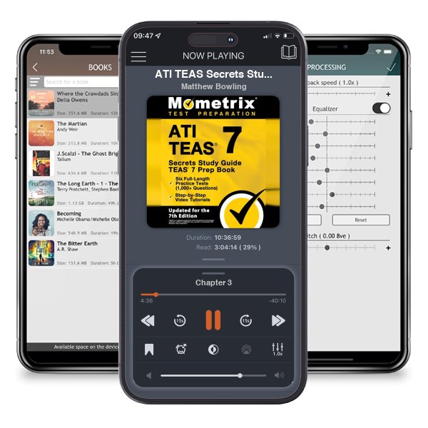 Download fo free audiobook ATI TEAS Secrets Study Guide: TEAS 7 Prep Book, Six Full-Length Practice Tests (1,000+ Questions), Step-by-Step Video Tutorials: [Updated for the 7th Edition] by Matthew Bowling and listen anywhere on your iOS devices in the ListenBook app.