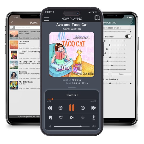 Download fo free audiobook Ava and Taco Cat by Carol Weston and listen anywhere on your iOS devices in the ListenBook app.