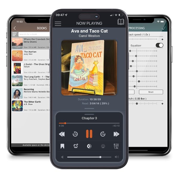 Download fo free audiobook Ava and Taco Cat by Carol Weston and listen anywhere on your iOS devices in the ListenBook app.