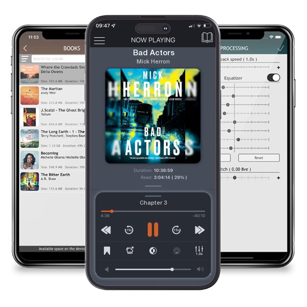 Download fo free audiobook Bad Actors by Mick Herron and listen anywhere on your iOS devices in the ListenBook app.