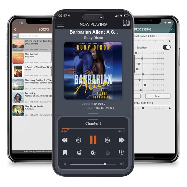 Download fo free audiobook Barbarian Alien: A SciFi Alien Romance (Ice Planet Barbarians Book 2) by Ruby Dixon and listen anywhere on your iOS devices in the ListenBook app.