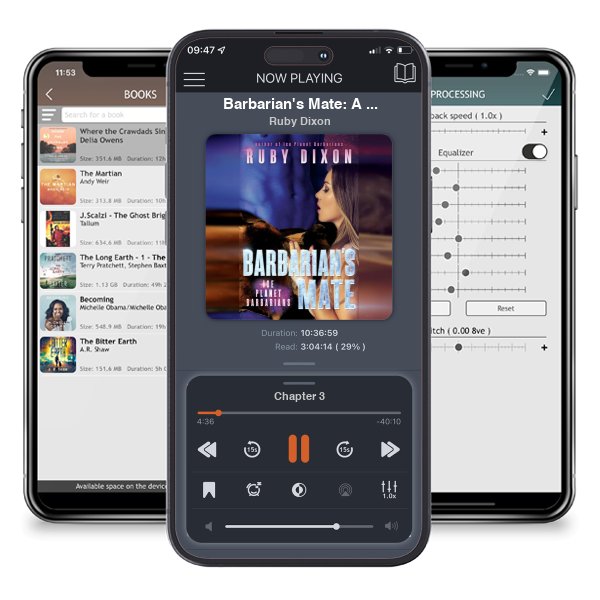 Download fo free audiobook Barbarian\'s Mate: A SciFi Alien Romance (Ice Planet Barbarians Book 6) by Ruby Dixon and listen anywhere on your iOS devices in the ListenBook app.
