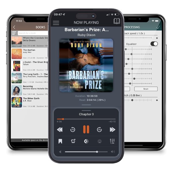 Download fo free audiobook Barbarian\'s Prize: A SciFi Alien Romance (Ice Planet Barbarians Book 5) by Ruby Dixon and listen anywhere on your iOS devices in the ListenBook app.
