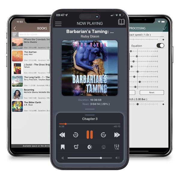 Download fo free audiobook Barbarian\'s Taming: A SciFi Alien Romance (Ice Planet Barbarians Book 8) by Ruby Dixon and listen anywhere on your iOS devices in the ListenBook app.