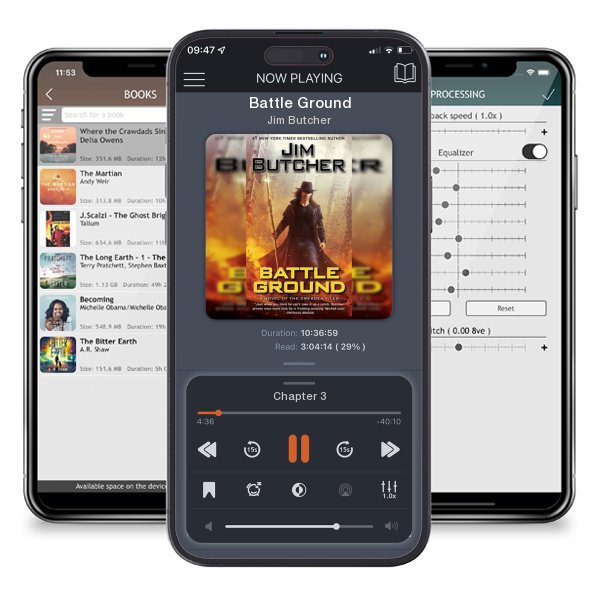 Download fo free audiobook Battle Ground by Jim Butcher and listen anywhere on your iOS devices in the ListenBook app.