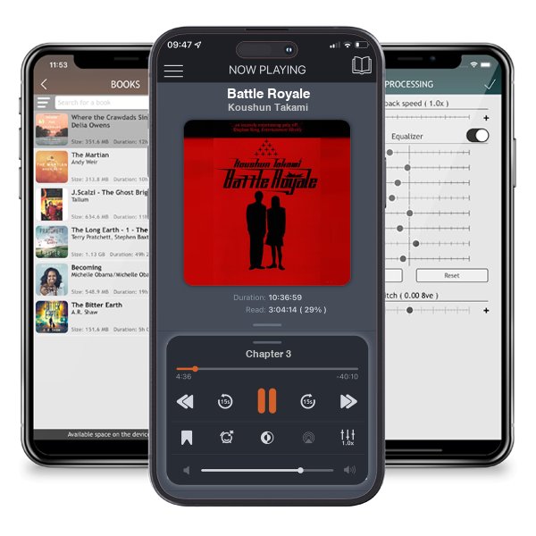 Download fo free audiobook Battle Royale by Koushun Takami and listen anywhere on your iOS devices in the ListenBook app.