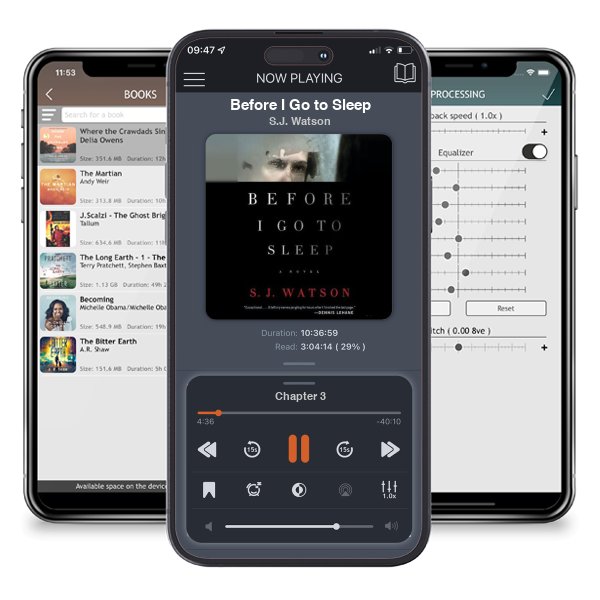 Download fo free audiobook Before I Go to Sleep by S.J. Watson and listen anywhere on your iOS devices in the ListenBook app.