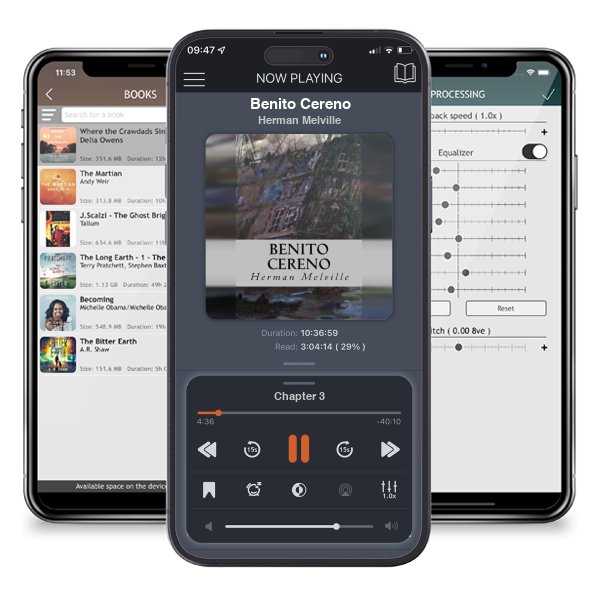 Descargar audiolibro gratis Benito Cereno by Herman Melville y escuchar en cualquier lugar en sus dispositivos iOS en la aplicación ListenBook.