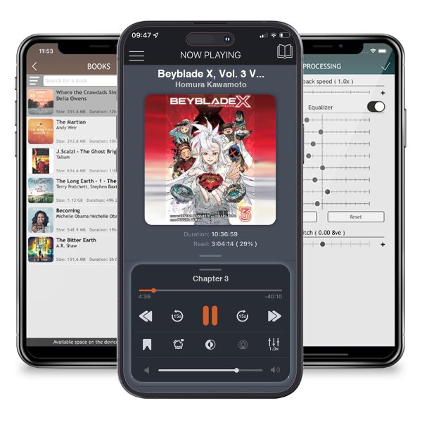 Download fo free audiobook Beyblade X, Vol. 3 Volume 3 - Beyblade X by Homura Kawamoto and listen anywhere on your iOS devices in the ListenBook app.