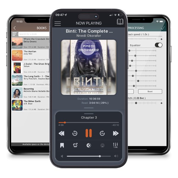 Download fo free audiobook Binti: The Complete Trilogy by Nnedi Okorafor and listen anywhere on your iOS devices in the ListenBook app.