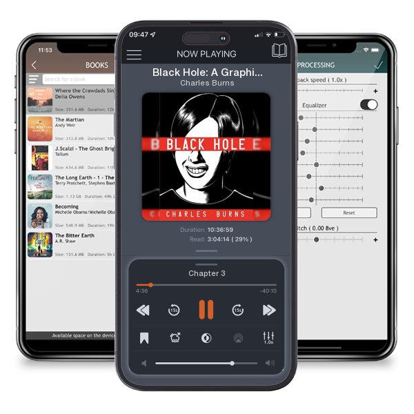 Download fo free audiobook Black Hole: A Graphic Novel by Charles Burns and listen anywhere on your iOS devices in the ListenBook app.