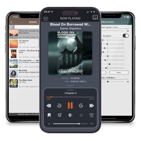 Download fo free audiobook Blood On Borrowed Wings: A Dark Fantasy Thriller by Darren Stapleton and listen anywhere on your iOS devices in the ListenBook app.