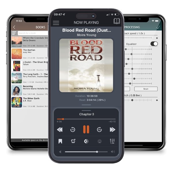 Download fo free audiobook Blood Red Road (Dust Lands, #1) by Moira Young and listen anywhere on your iOS devices in the ListenBook app.