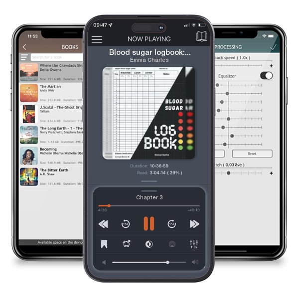 Download fo free audiobook Blood sugar logbook: Large print diabetic diary for glucose level monitoring & Tracking (Large Print / Paperback) by Emma Charles and listen anywhere on your iOS devices in the ListenBook app.