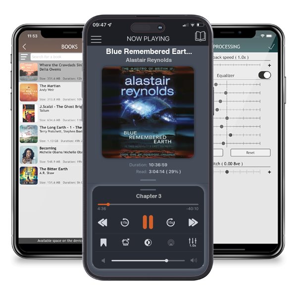 Download fo free audiobook Blue Remembered Earth (Poseidon\'s Children, #1) by Alastair Reynolds and listen anywhere on your iOS devices in the ListenBook app.