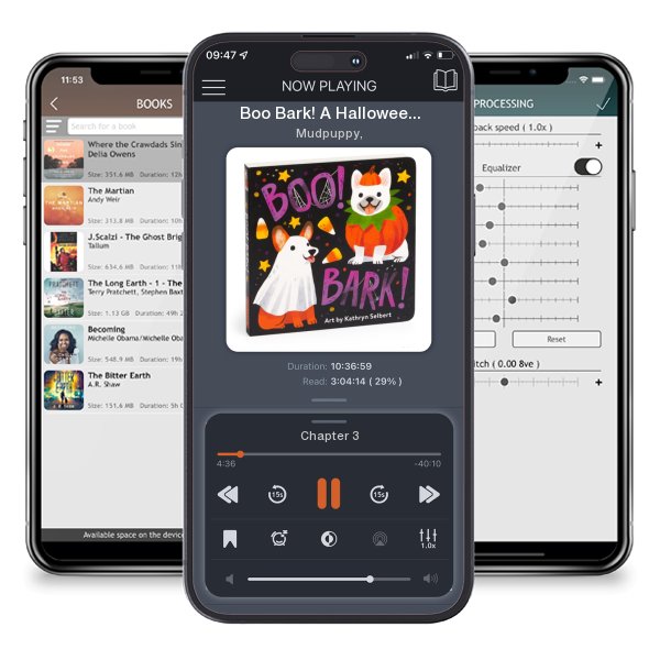 Download fo free audiobook Boo Bark! A Halloween Themed Board Book (Board book) by Mudpuppy, and listen anywhere on your iOS devices in the ListenBook app.