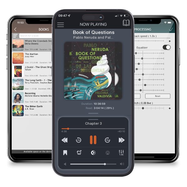Download fo free audiobook Book of Questions by Pablo Neruda and Paloma Valdivia and listen anywhere on your iOS devices in the ListenBook app.