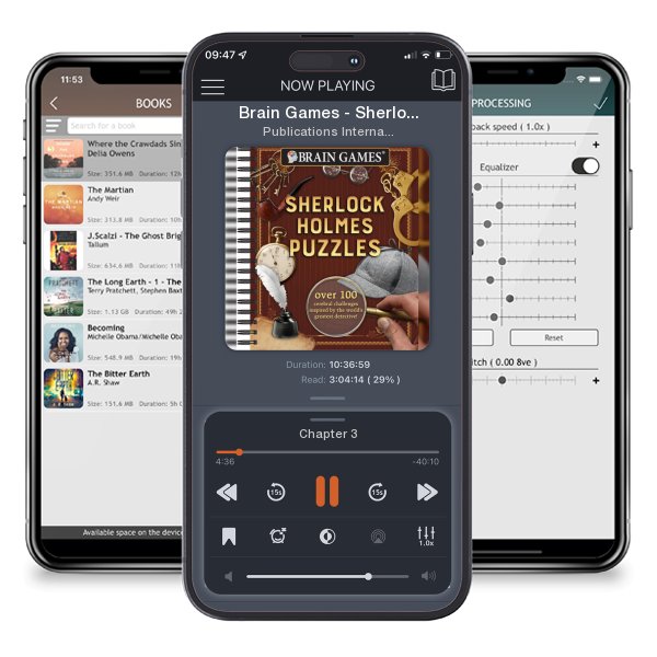 Download fo free audiobook Brain Games - Sherlock Holmes Puzzles (#1): Over 100 Cerebral Challenges Inspired by the World's Greatest Detective! Volume 1 (Spiral) by Publications International Ltd and listen anywhere on your iOS devices in the ListenBook app.