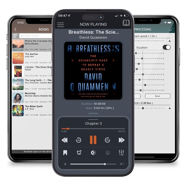 Download fo free audiobook Breathless: The Scientific Race to Defeat a Deadly Virus by David Quammen and listen anywhere on your iOS devices in the ListenBook app.
