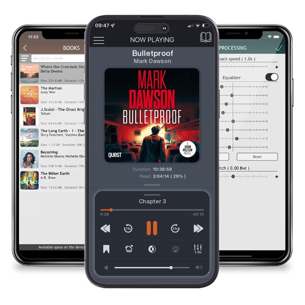 Download fo free audiobook Bulletproof by Mark Dawson and listen anywhere on your iOS devices in the ListenBook app.