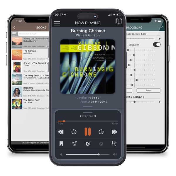 Download fo free audiobook Burning Chrome by William Gibson and listen anywhere on your iOS devices in the ListenBook app.
