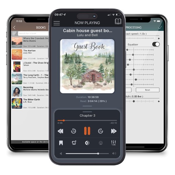Download fo free audiobook Cabin house guest book (hardback), comments book, guest book to sign, vacation home, holiday home, visitors comment book by Lulu and Bell and listen anywhere on your iOS devices in the ListenBook app.