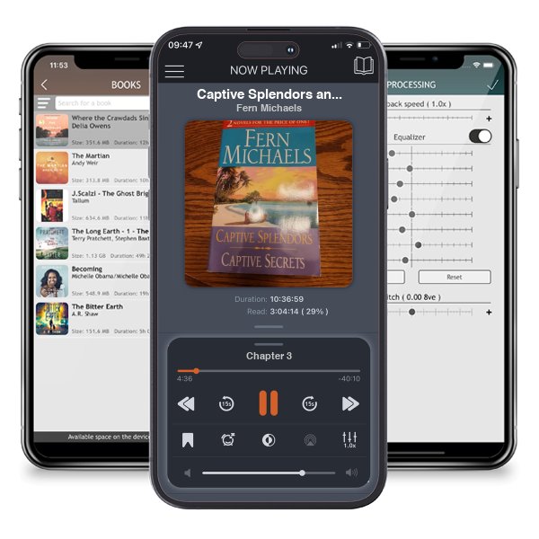 Download fo free audiobook Captive Splendors and Captive Secrets by Fern Michaels and listen anywhere on your iOS devices in the ListenBook app.